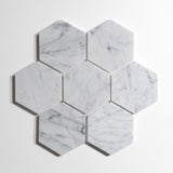 Venatino Carrara 5" Hexagon Tile by Castelli Marble