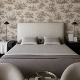 Chateau Toile Brown Wallpaper