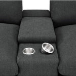 Collins Reclining Home Theater Seating dark gray sofa with two cup holders