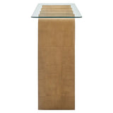 Ondine Glass Top 50" Console Table - Natural