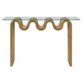 Ondine Glass Top 50" Console Table - Natural