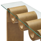 Ondine Glass Top 50" Console Table - Natural