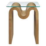 Ondine Glass Top Side Table