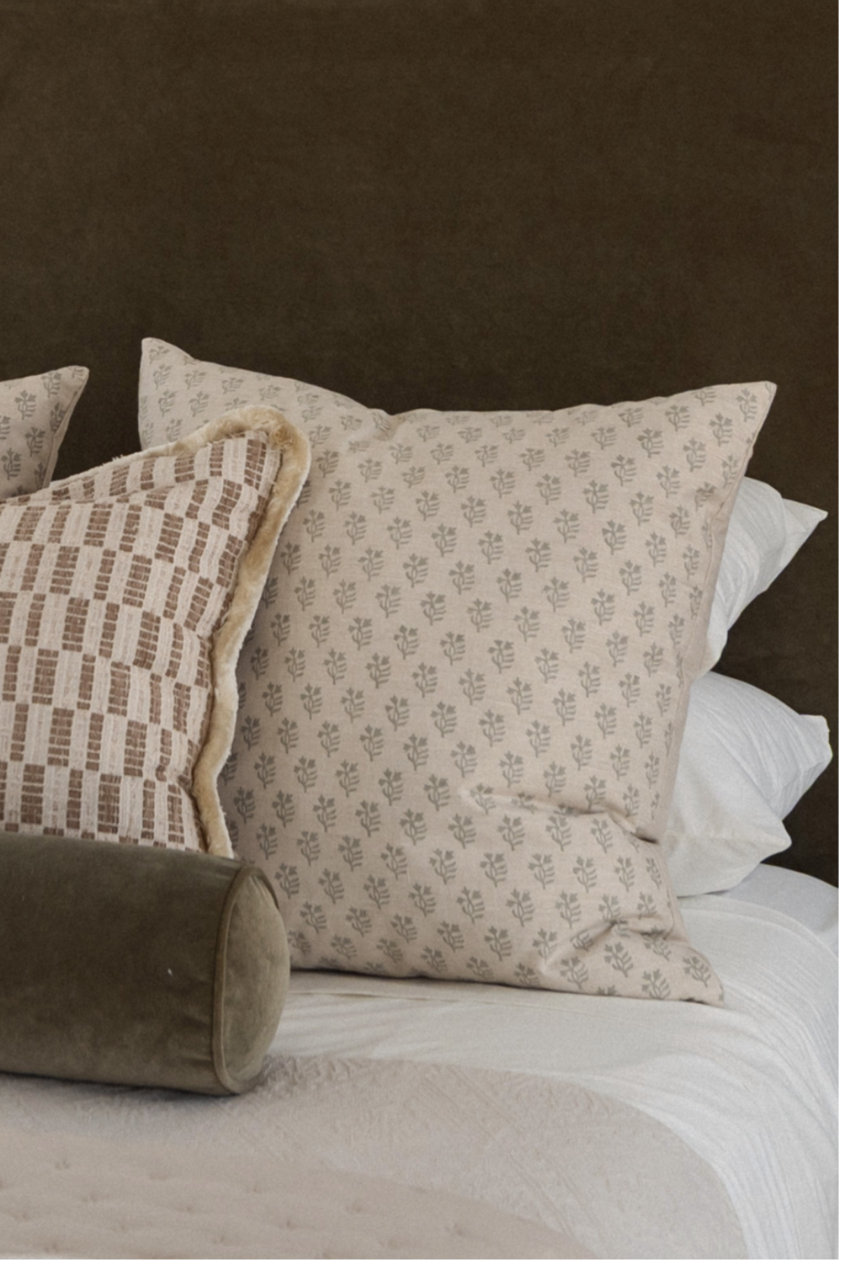 Floral Block Print Pillow - 24
