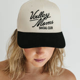 Valley Moms Social Club Hat - Cream + Black