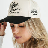 Valley Moms Social Club Hat - Cream + Black