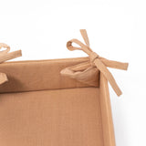 Square Basket with Tie Sides - Tan