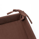 Square Basket with Tie Sides - Brown