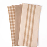 Striped Tea Towel - Ivory and Tan