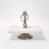 Marble and Silver Serving Tray