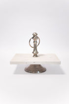 Marble and Silver Serving Tray