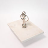 Marble and Silver Serving Tray