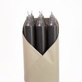 12" Taper Candles - Set of 6 - Charcoal