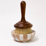 Checkered Travertine and Marble Dish