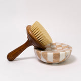 Checkered Travertine and Marble Dish
