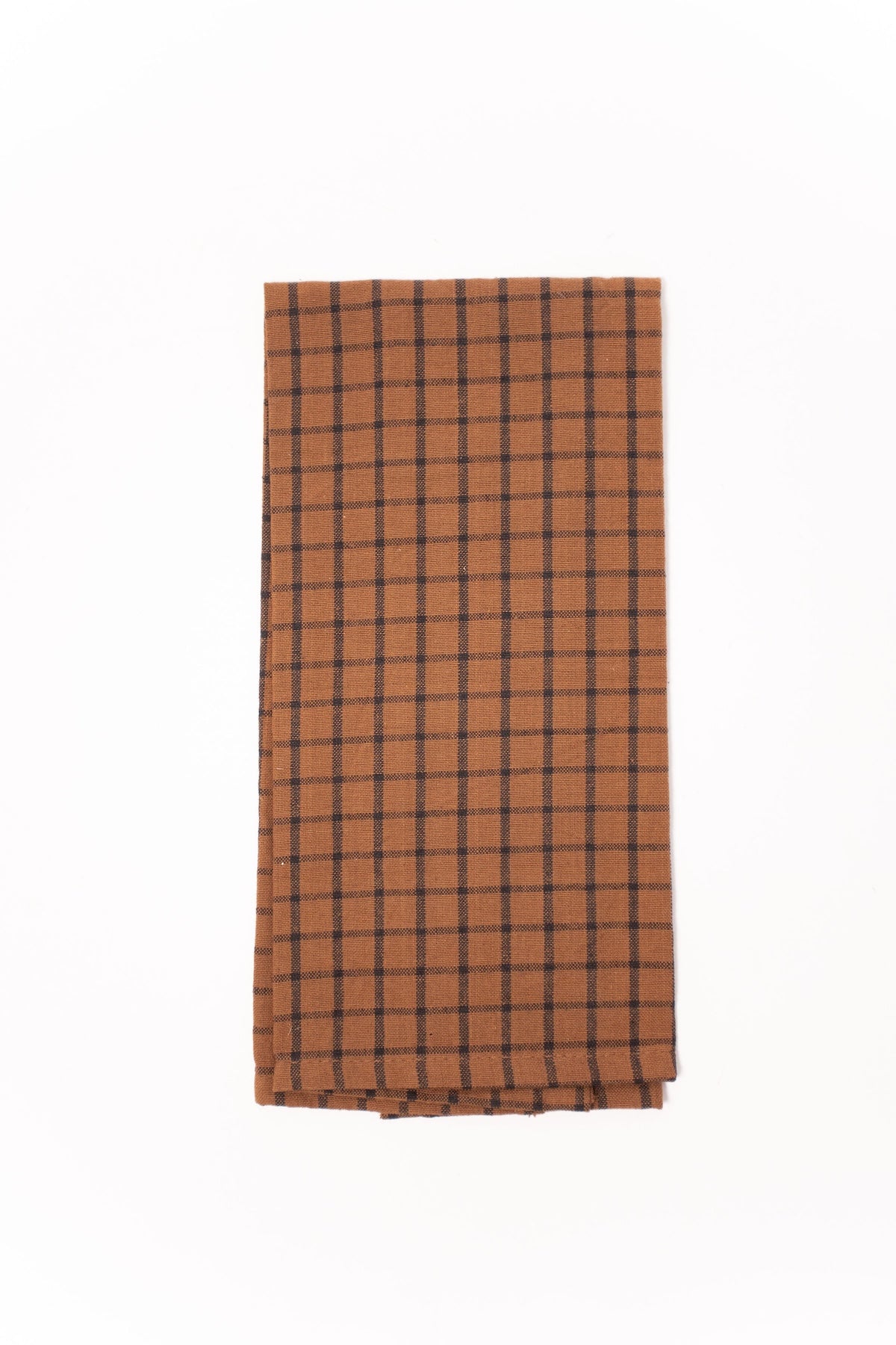 Checkered Tea Towel - Rust + Black