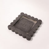 Scalloped Marble Tray - Black