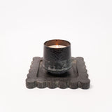 Scalloped Marble Tray - Black