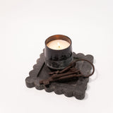 Scalloped Marble Tray - Black