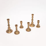Mini Antique Brass Taper Holders - Set of 3
