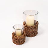 Woven Willow Hurricane Vase - 2 Sizes