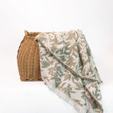 Oversized Olive Throw with Fringe