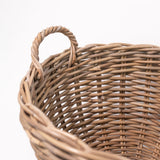 Hand-Woven Rattan Footed Basket