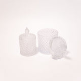 Diamond Cut Crystal Glass Canister - 2 Sizes