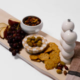 Checkered Travertine and Marble Dish