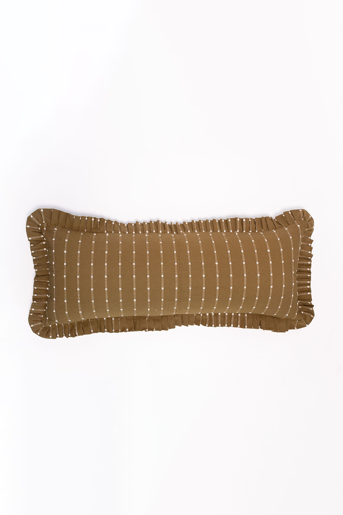 Oversized Ruffle Bolster Pillow - Dark Green - 18