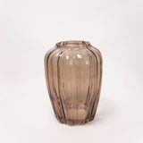 Smoked Ribbed Glass Vase - 2 Sizes