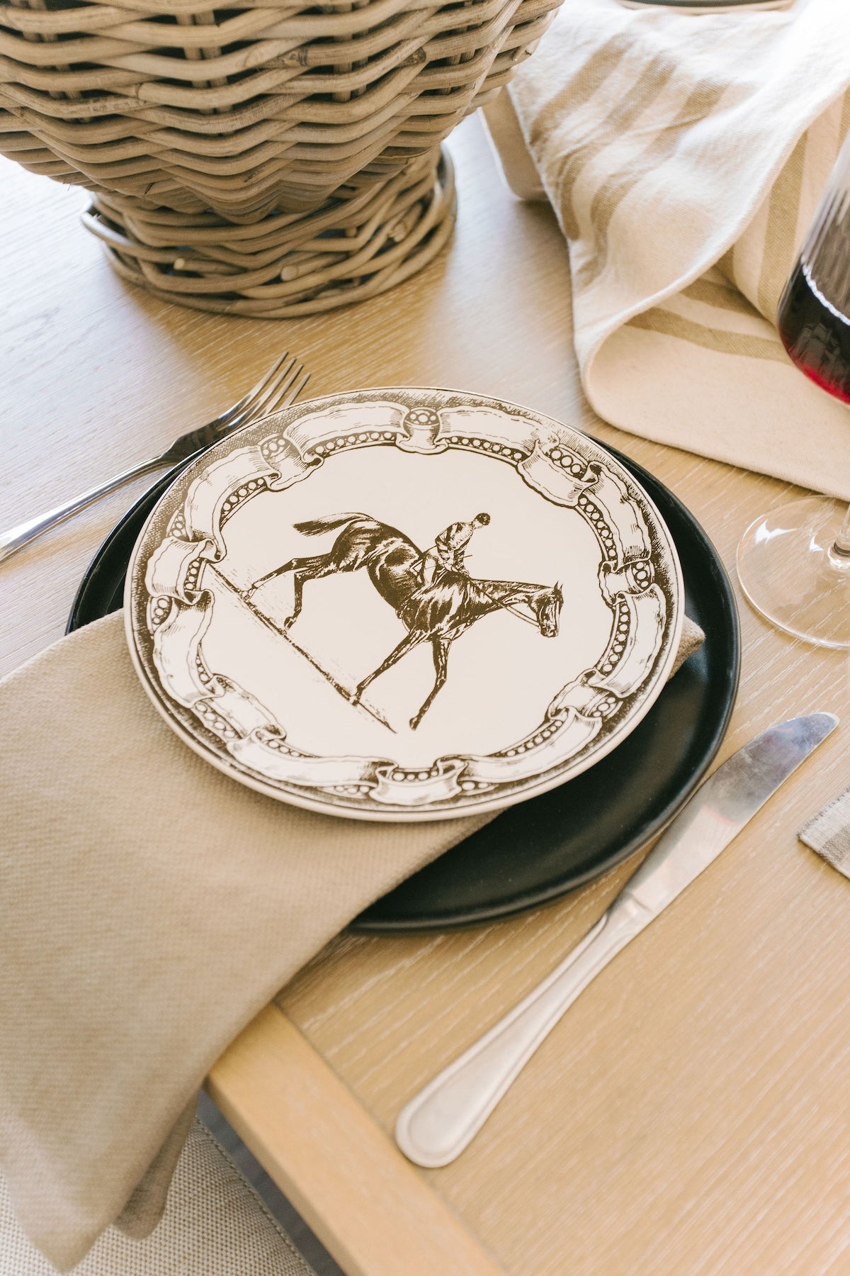 Vintage-Inspired Horse and Rider Plate