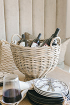 Hand-Woven Rattan Footed Basket