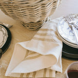 Striped Tea Towel - Ivory and Tan
