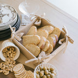 Square Basket with Tie Sides - Tan