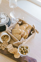 Square Basket with Tie Sides - Tan