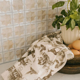 Vintage-Inspired Horse Toile Kitchen Towel
