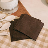 Linen Coasters - Set of 4 - Brown