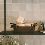Square Basket with Tie Sides - Brown