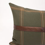 Plaid Lumbar Pillow with Buckle