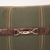Plaid Lumbar Pillow with Buckle