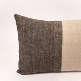 Linen Block Print Lumbar Pillow - 20"x14"