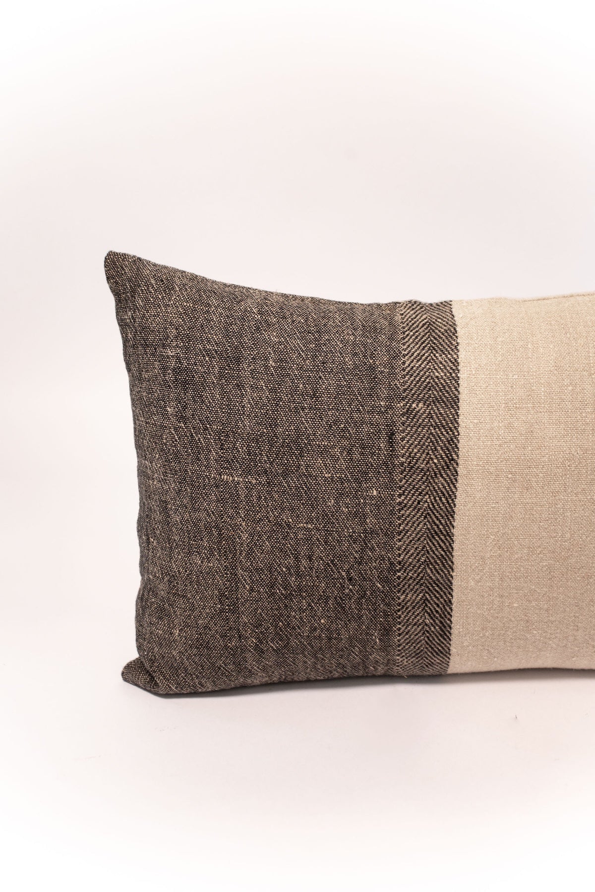 Linen Block Print Lumbar Pillow - 20