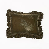 Ruffle Velvet Lumbar Pillow