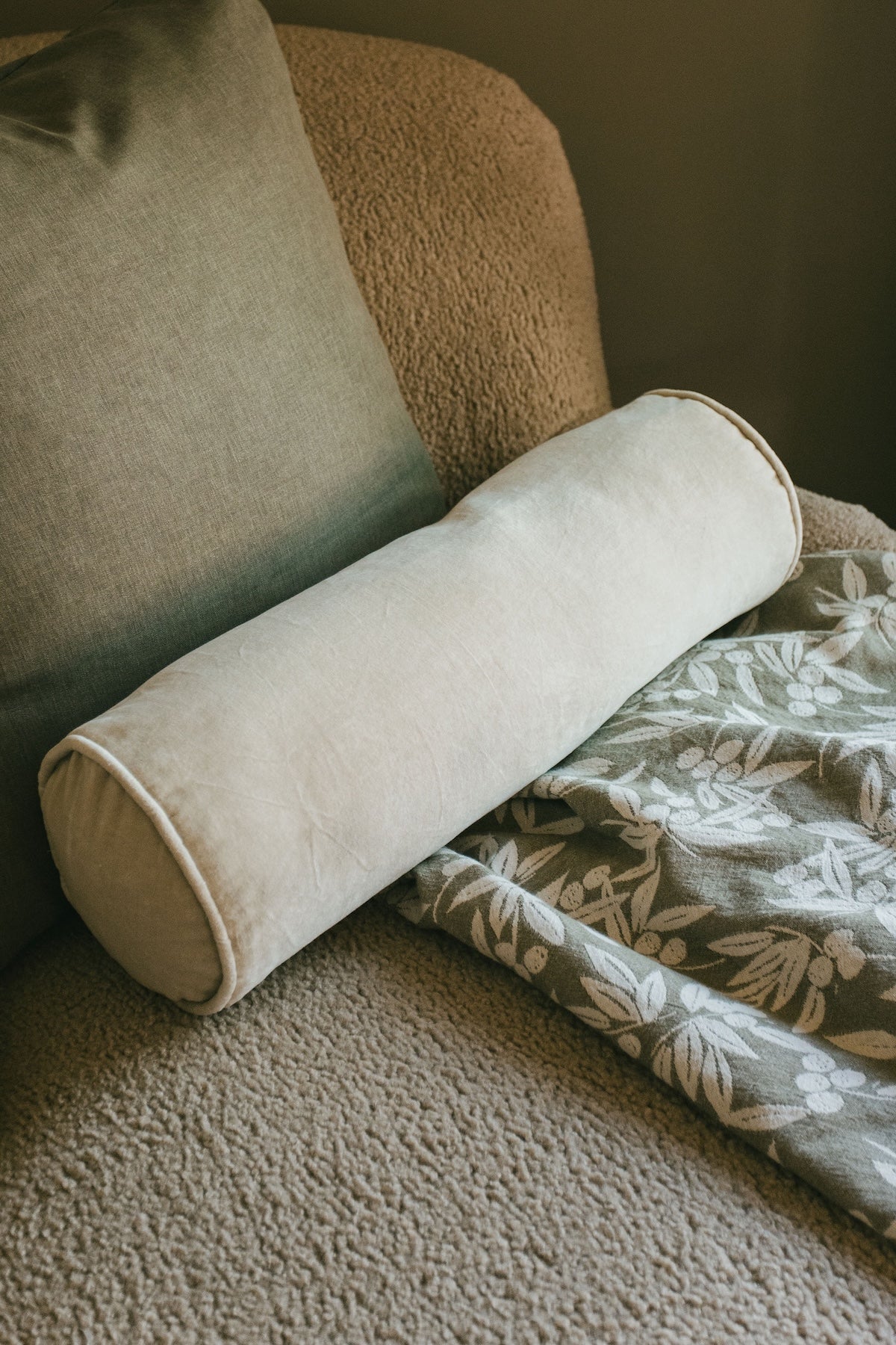 Velvet Bolster Pillow - 7