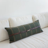Plaid Lumbar Pillow with Buckle