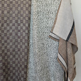 Fringe Chenille Throw - Black and White