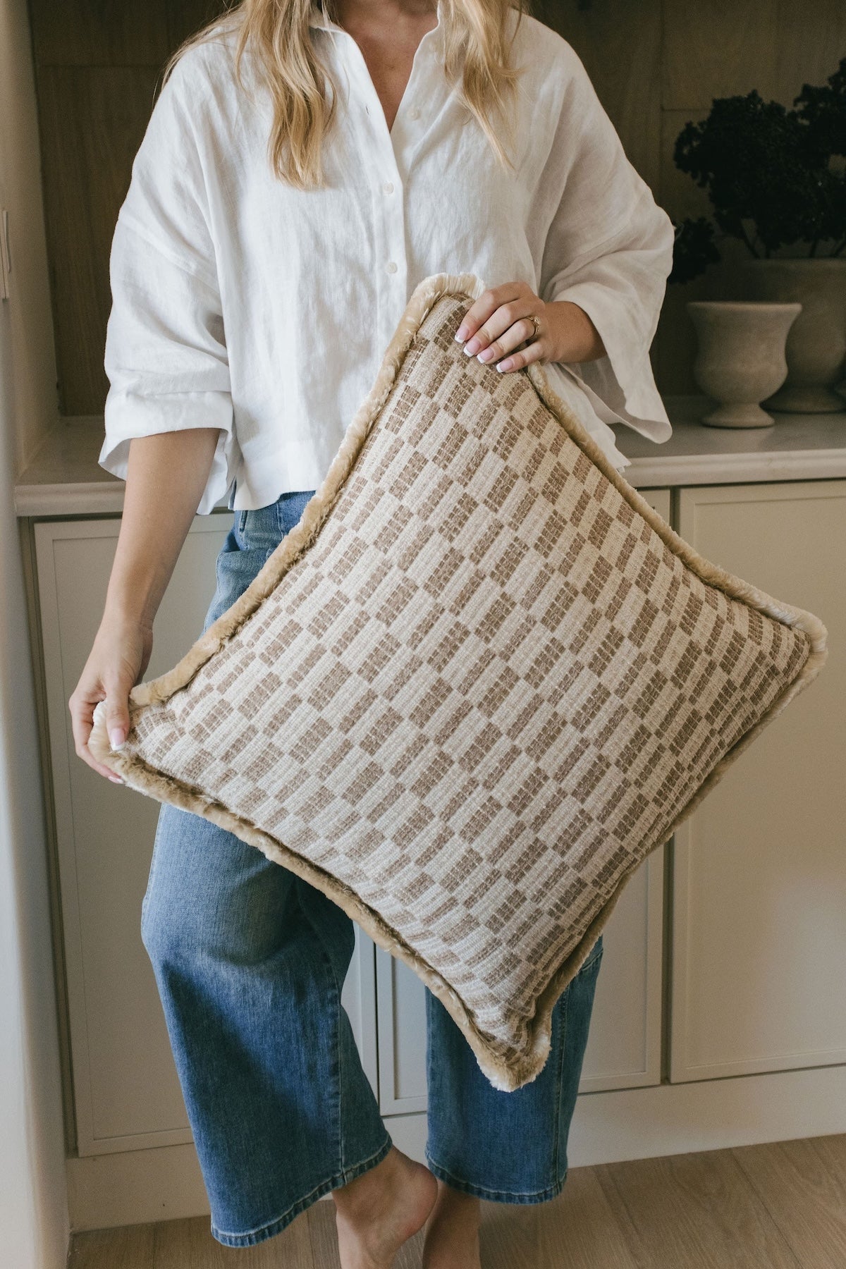 Geometric Fringe Pillow - 20