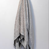 Fringe Chenille Throw - Black and White