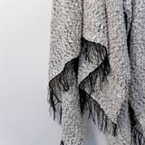 Fringe Chenille Throw - Black and White